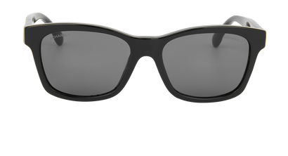 Chanel 5484 CC Logo Square Sunglasses, &pound;250, Accessories, Black, Front view