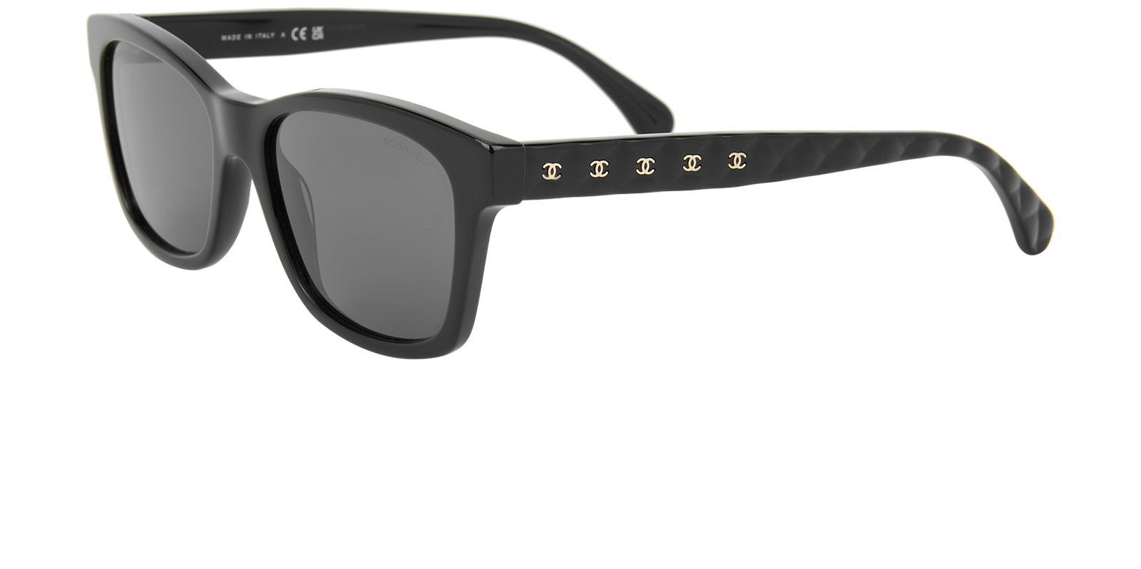 Chanel 5484 CC Logo Square Sunglasses, &pound;250, Accessories, Black, Bottom view