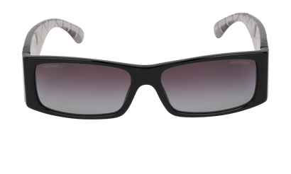 Chanel 5425 Rectangle Quilted Sunglasses, &pound;180, Accessories, Black, Front view