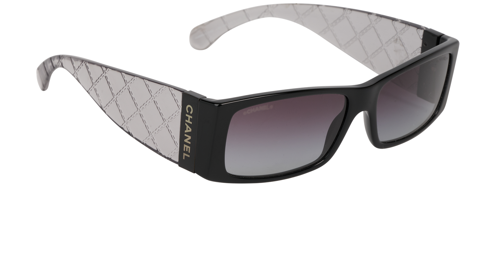 Chanel 5425 Rectangle Quilted Sunglasses, &pound;180, Accessories, Black, Side view