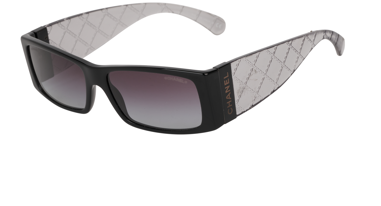 Chanel 5425 Rectangle Quilted Sunglasses, &pound;180, Accessories, Black, Bottom view