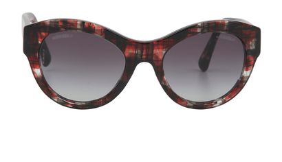 Chanel 5371 Butterfly Sunglasses, &pound;150, Accessories, Black/Red, Front view