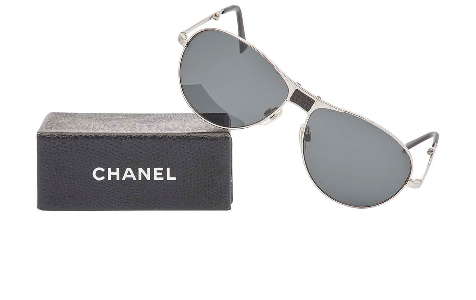 Chanel 4139-Q Foldable Aviator Sunglasses, Sunglasses - Designer