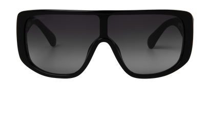 Chanel 5495 Shield Sunglasses, £210, Accessories, Black, Front view