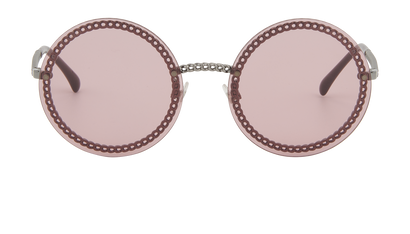 Chanel 4245 Chain Detailed Round Sunglasses, front view