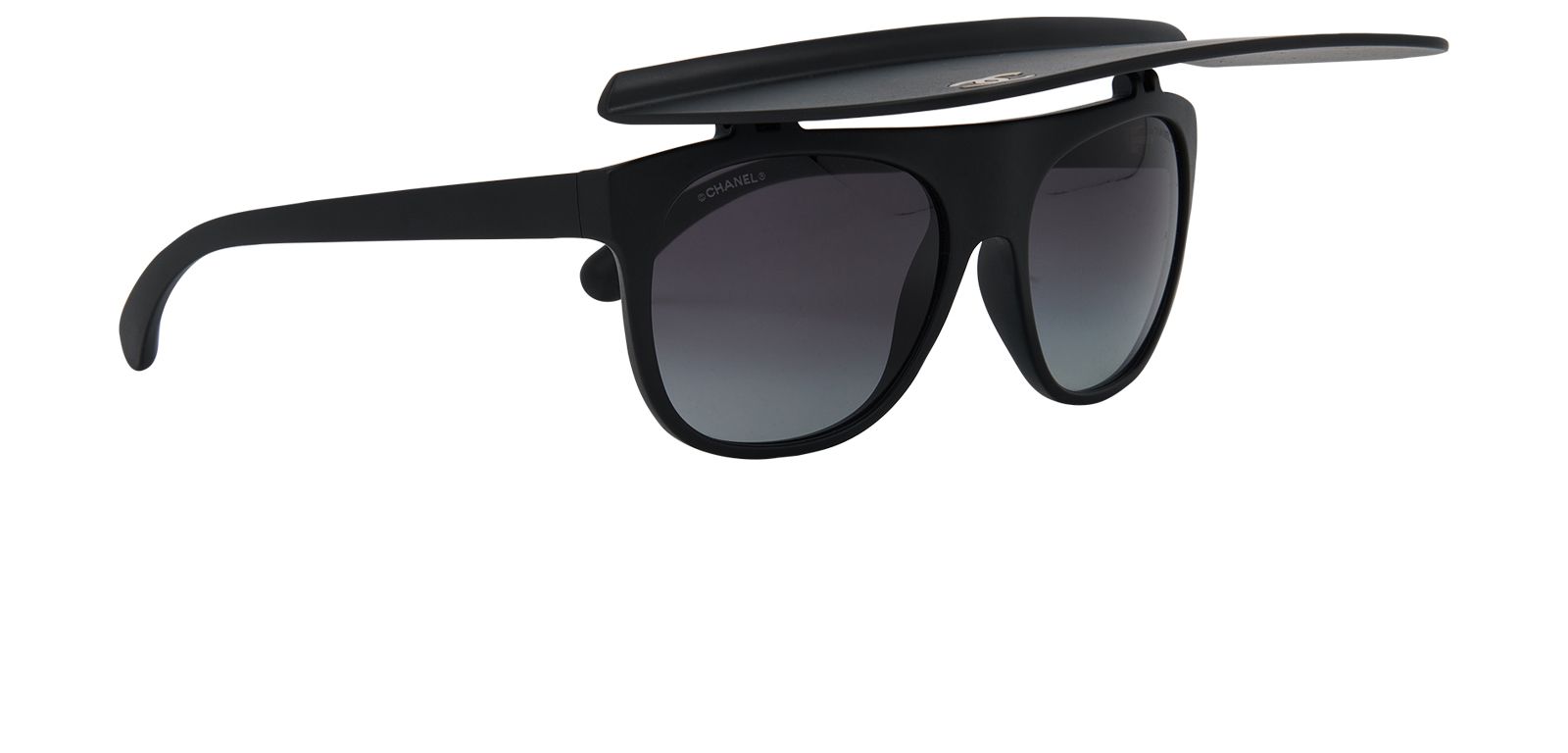 Chanel CC Visor Sunglasses, &pound;275, Accessories, Black, Side view