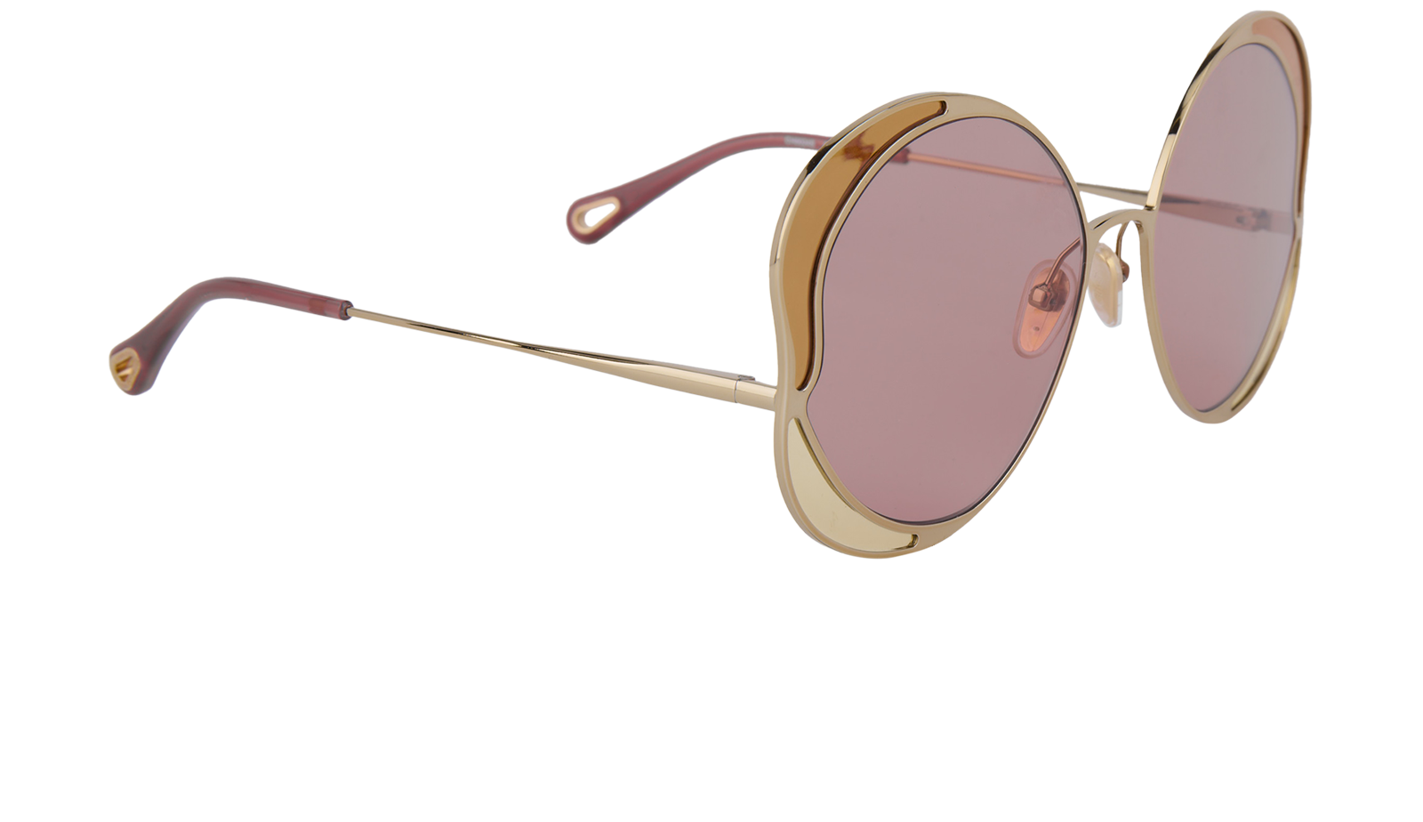 Chloé CH0024S Gemma Sunglasses, &pound;120, Accessories, Pink, Side view