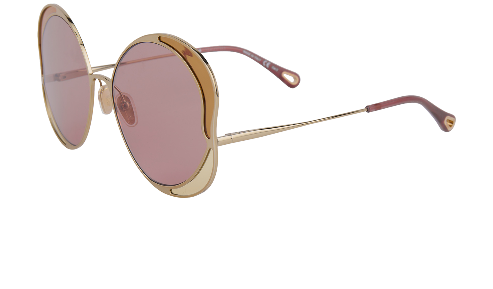 Chloé CH0024S Gemma Sunglasses, &pound;120, Accessories, Pink, Bottom view