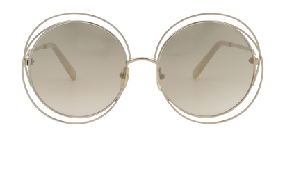 Chloe CE114S Round Sunglasses, &pound;120, Accessories, Gold, Front view