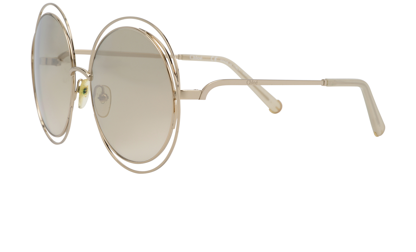 Chloe CE114S Round Sunglasses, &pound;120, Accessories, Gold, Bottom view