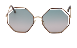 Chloe CE132S Octagonal Sunglasses, Metal, Gold, C, 2*