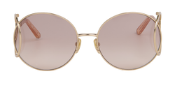 Chloe CE124S Round Sunglasses, Metal, Gold, 3*