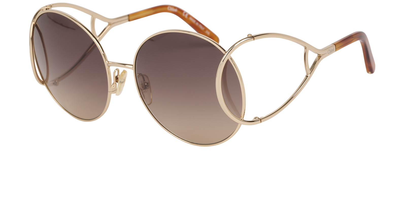 Chloe CE124S Round Sunglasses, &pound;160, Accessories, Gold, Bottom view