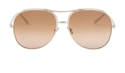 Chloe CE127S Aviator Sunglasses, Acetate, Silver/Brown, C, 3*