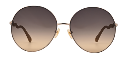 Chloe CH00555 Round Sunglasses, &pound;110, Accessories, Rose Gold, Front view