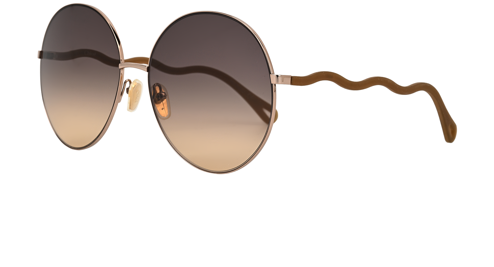 Chloe CH00555 Round Sunglasses, &pound;110, Accessories, Rose Gold, Bottom view