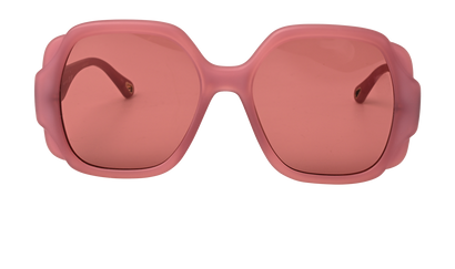 Chloe CH0121S Square Sunglasses, &pound;90, Accessories, Pink, Front view