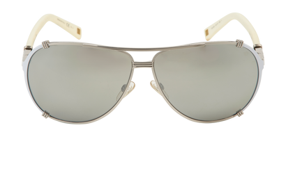 Christian Dior DiorChicago2STR Sunglasses, &pound;130, Accessories, Cream/Silver, Front view