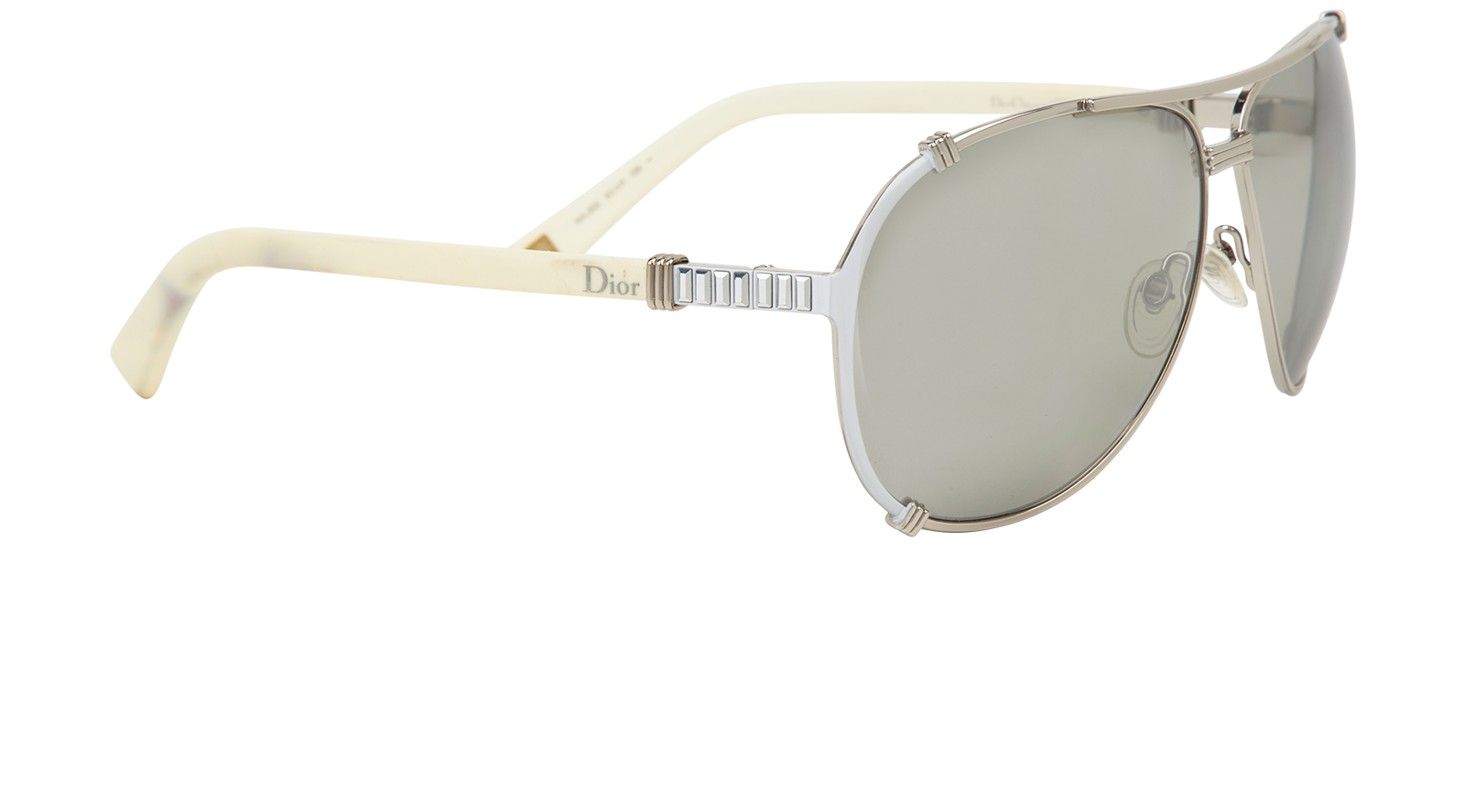 Christian Dior DiorChicago2STR Sunglasses, &pound;130, Accessories, Cream/Silver, Side view