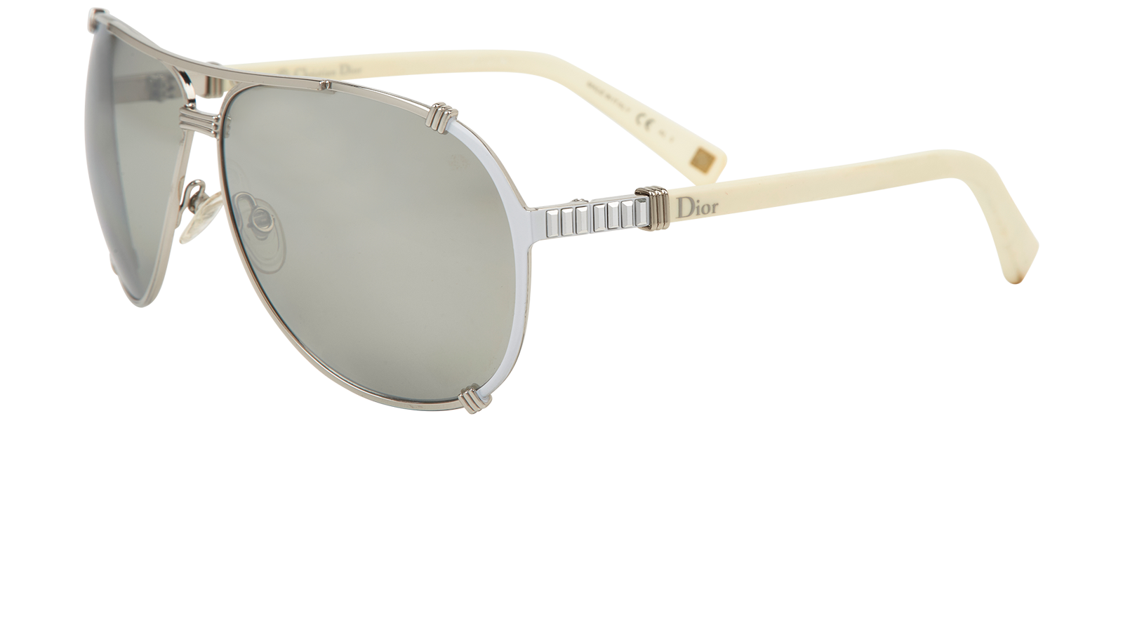 Christian Dior DiorChicago2STR Sunglasses, &pound;130, Accessories, Cream/Silver, Bottom view