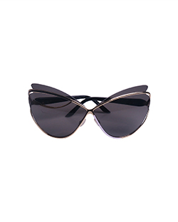 Christian Dior Audacieuse 1 Sunglasses, Gold/Black Cateye Frame