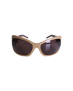 DG 4007-B Sunglasses, Beige Square Frames, Brown lens,