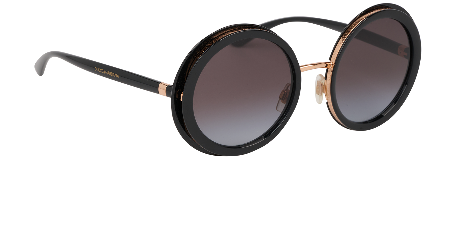 Dolce & Gabbana DG6127 Round Sunglasses, &pound;110, Accessories, Black, Side view