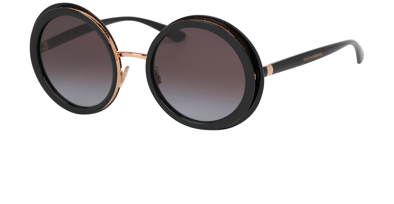 Dolce & Gabbana DG6127 Round Sunglasses, &pound;110, Accessories, Black, Bottom view