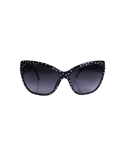 Dolce & Gabbana DG4114 Sunglasses, Black/White Plastic Frame, Black Lens,
