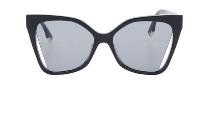 Fendi FE40010U Way Oversized Sunglasses, £150, Accessories, Black/White, Front view