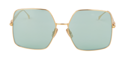 Fendi FF0439/S Square Sunglasses, Metal, Gold/Green, C, 3*