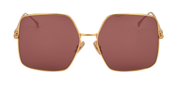 Fendi FF0439/S Square Sunglasses, Metal, Gold/Brown, C, 3*