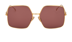 Fendi FF0439/S Square Sunglasses, Metal, Gold/Brown, C, 3*