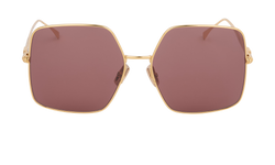 Fendi 0439/S Square Sunglasses, Metal, Gold/Brown, 3*