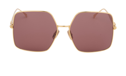 Fendi 0439/S Square Sunglasses, Metal, Gold/Brown, C, 3*