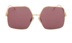 Fendi 0439/S Square Sunglasses, Metal, Gold/Brown, C, 3*