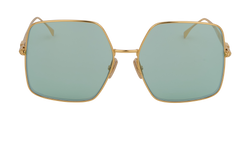 Fendi 0439/S Square Sunglasses, Metal, Gold/Green, C, 3*