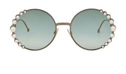 Fendi FF0295/S Embellished Round Sunglasses, Metal, Bronze, DB, 2*