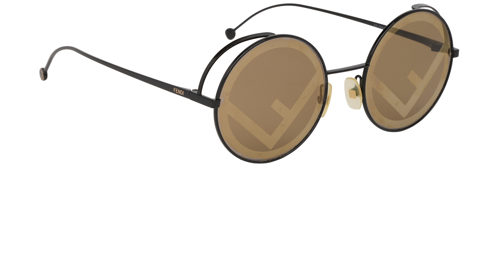 Fendi FF0343/S Circle Sunglasses, &pound;130, Accessories, Black, Side view
