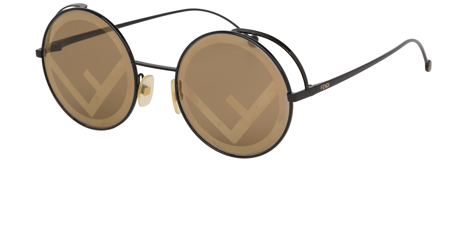 Fendi FF0343/S Circle Sunglasses, &pound;130, Accessories, Black, Bottom view