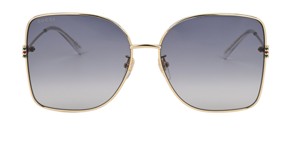 Gucci GG1282SA Square Sunglasses, £150, Accessories, Gold, Front view