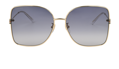Gucci GG1282SA Square Sunglasses, £150, Accessories, Gold, Front view