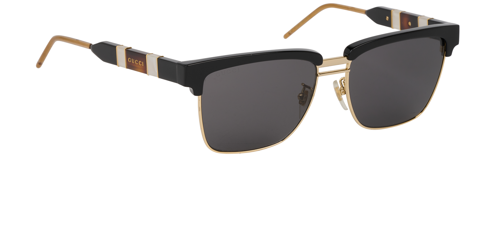 Gucci GG0603S Square Sunglasses, &pound;160, Accessories, Black, Side view