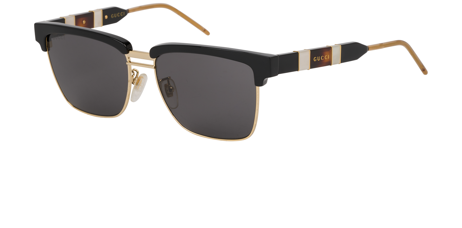 Gucci GG0603S Square Sunglasses, &pound;160, Accessories, Black, Bottom view