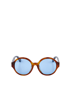 Gucci Tortoise Shell Sunglasses, Acrylic, Blue, GG0280SA, 3*