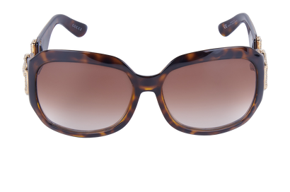 Gucci GG3107/S Embellished Horsebit Sunglasses, &pound;130, Accessories, Brown, Front view
