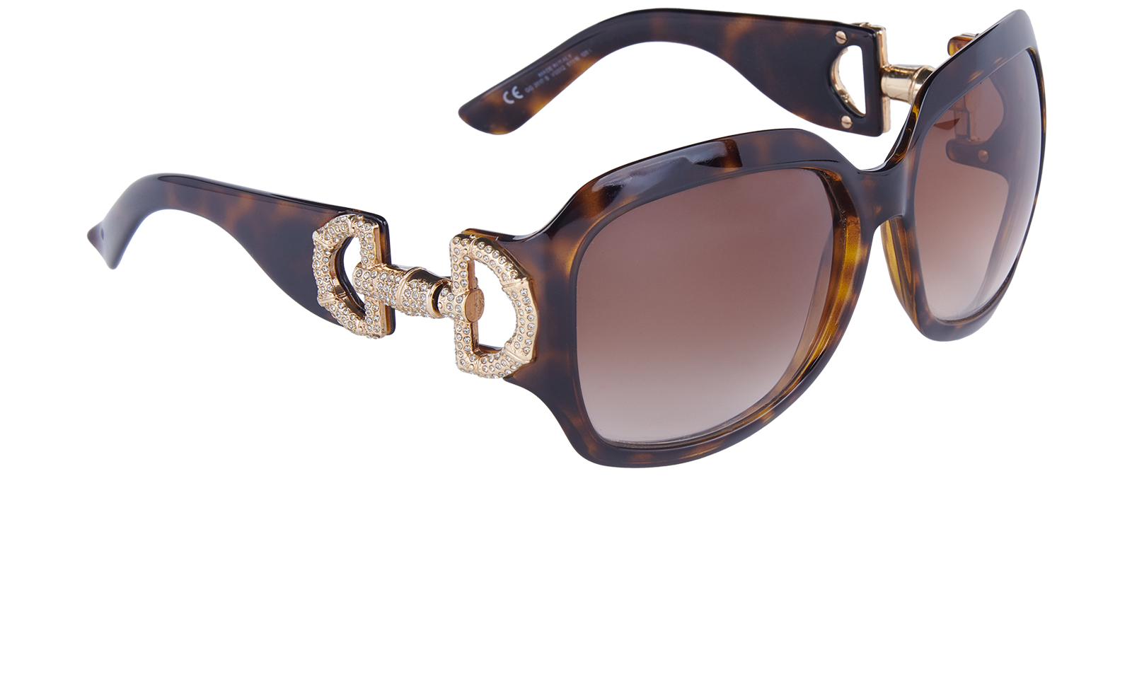 Gucci GG3107/S Embellished Horsebit Sunglasses, &pound;130, Accessories, Brown, Side view