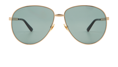 Gucci GG0138S Web Sunglasses, &pound;120, Accessories, Gold, Front view