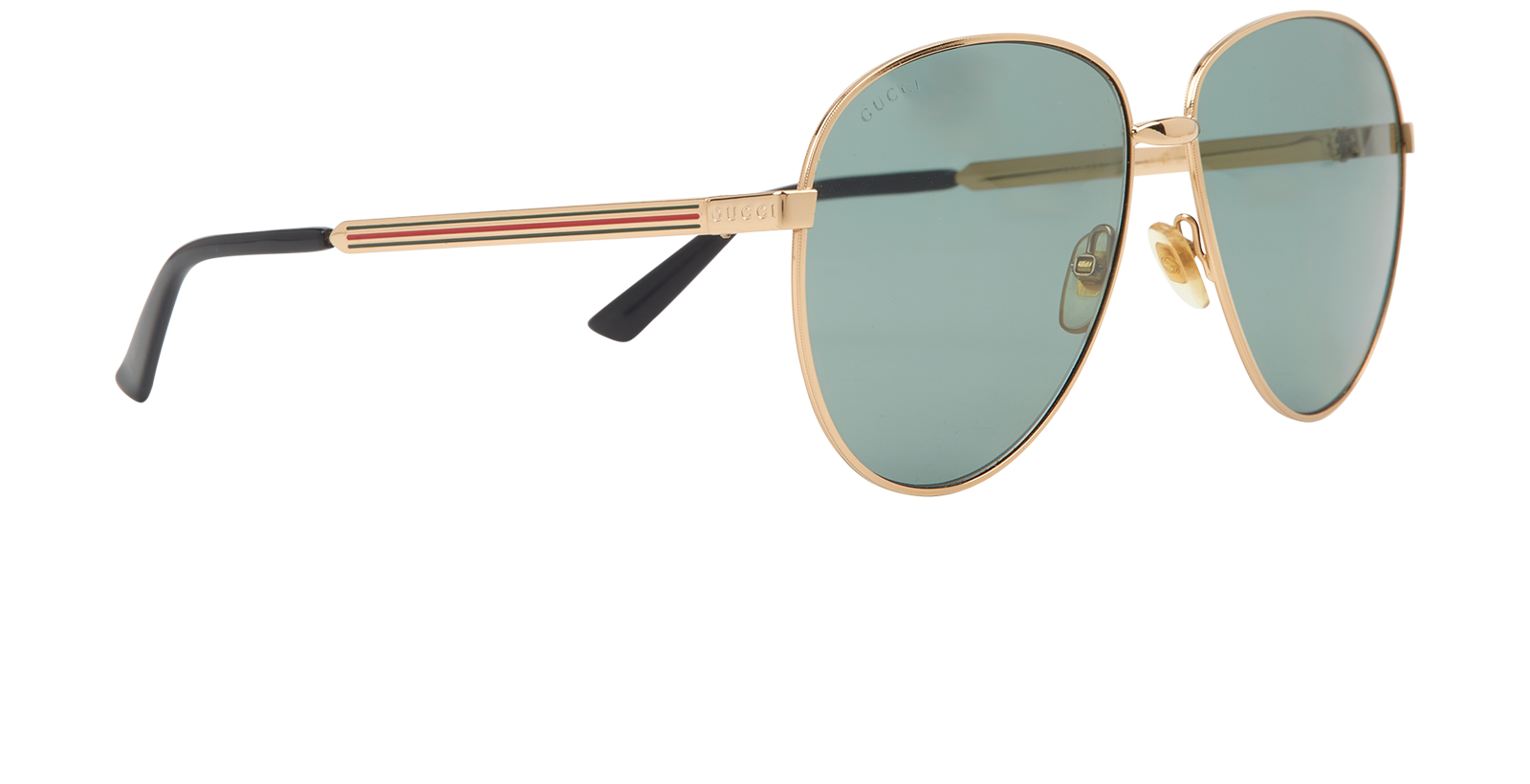 Gucci GG0138S Web Sunglasses, &pound;120, Accessories, Gold, Side view