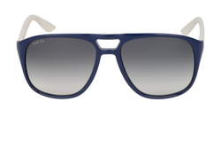 Gucci GG1018/S Aviator Sunglasses, Acetate, White/Navy, C, 2*